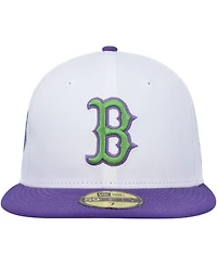 Men's New Era White Boston Red Sox Side Patch 59FIFTY Fitted Hat