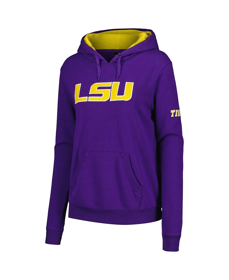 Women's Stadium Athletic Purple Lsu Tigers Big Logo Pullover Hoodie
