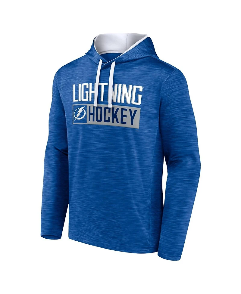 Men's Fanatics Heather Blue Tampa Bay Lightning Close Shave Pullover Hoodie