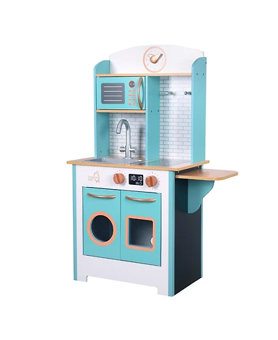 Teamson Kids - Little Chef Santos Retro Play Kitchen - Aqua/Wood