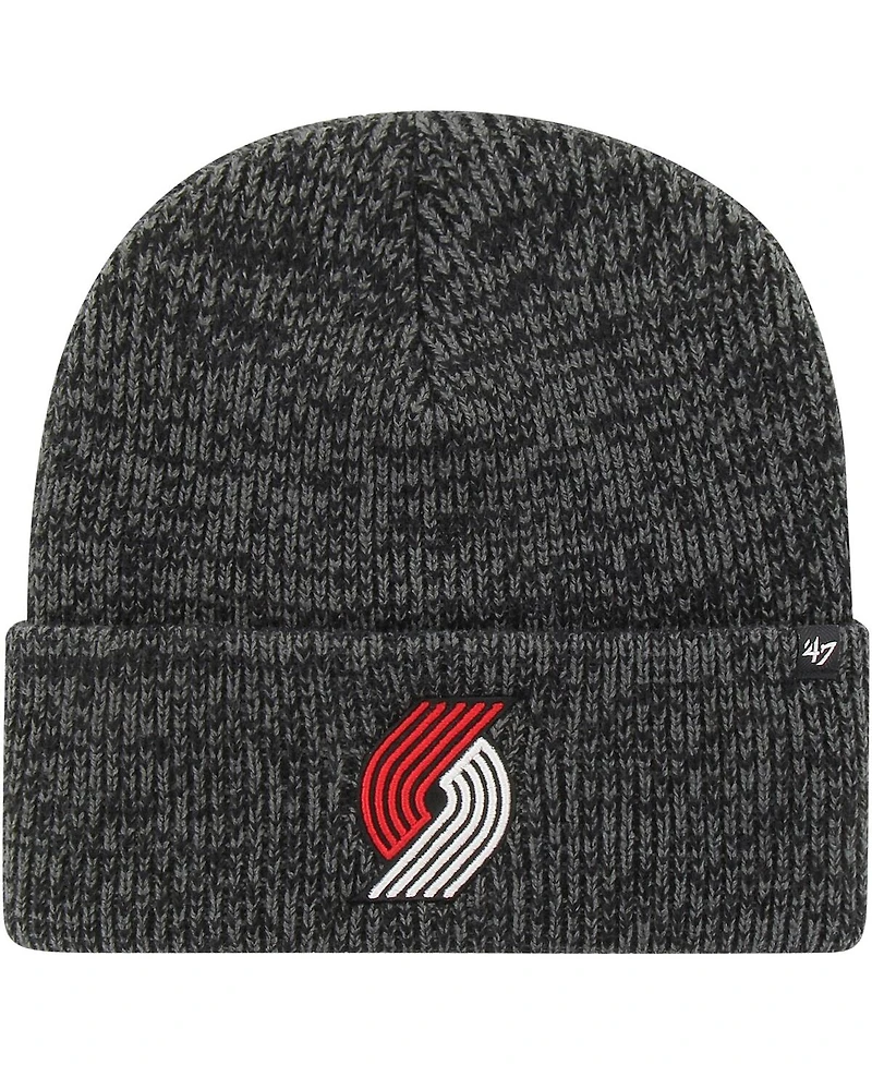 Men's '47 Brand Black Portland Trail Blazers Brain Freeze Cuffed Knit Hat