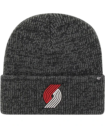 Men's '47 Brand Black Portland Trail Blazers Brain Freeze Cuffed Knit Hat