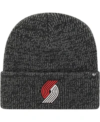 Men's '47 Brand Black Portland Trail Blazers Brain Freeze Cuffed Knit Hat