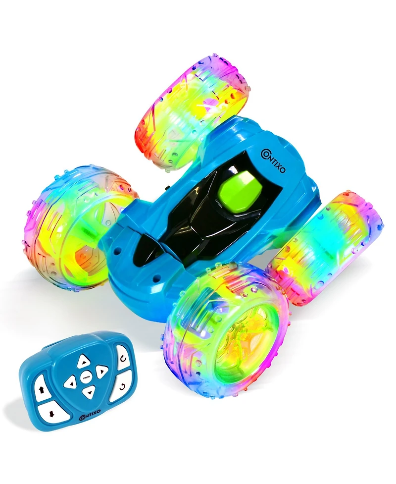 Contixo Remote Control Car SC3 -Stunt Car Toy, 4WD Double Sided 360° Rotating Rc -Blue