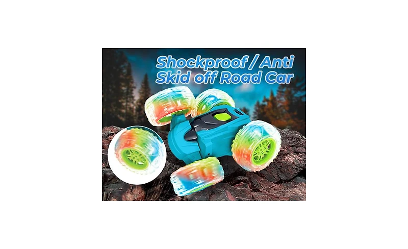 Contixo Remote Control Car SC3 -Stunt Car Toy, 4WD Double Sided 360° Rotating Rc -Blue