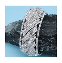 Sohi Women's Silver Embellished Statement Bracelet