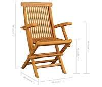 Folding Patio Chairs Set of 4 for Garden & Outdoor Teak Wood