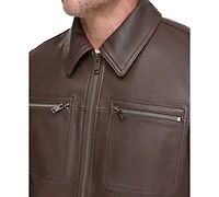 Marc New York Men's Halen Pebbled Leather Trucker Jacket