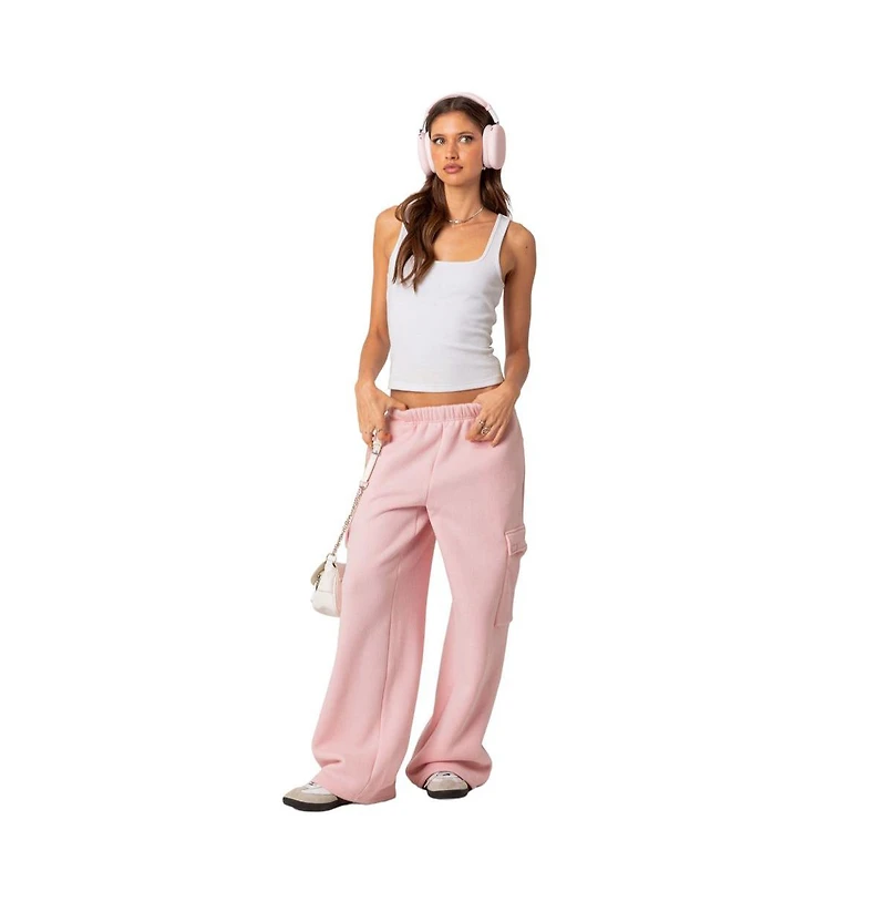 Edikted Women's Wide leg cargo sweatpants