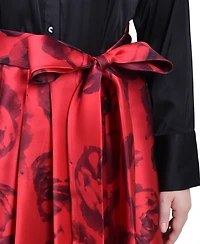 Ny Collection Petite Satin and Mikado High Low Dress