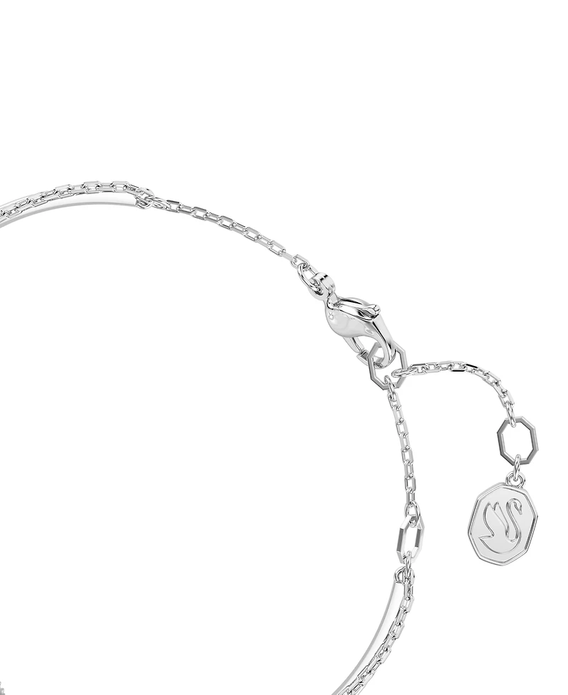 Swarovski Rhodium-Plated Baguette Crystal Infinity Double-Row Bangle Bracelet