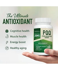 SMNutrition Pqq Supplement 20mg | Mitochondrial Biogenesis & Energy Optimizer With CoQ10 & Vitamin B12 | Supports Brain Health & Mitochondria Producti