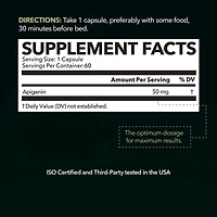 Apigenin 50mg Supplement for Sleep Aid, Cognition & Relaxation without Melatonin | Andrew Huberman Sleep Cocktail Stack | Bonus Support for Natural Pr