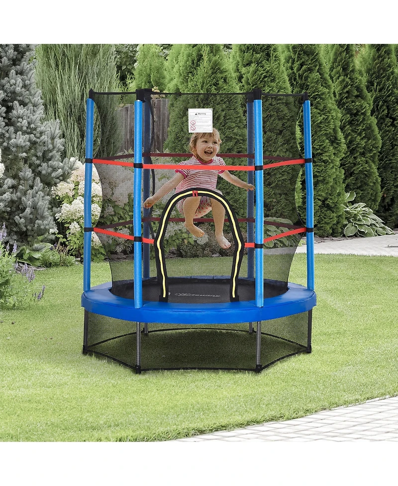 Outsunny Φ5FT Kids Trampoline with Enclosure Net for Age 3 to 6 Years