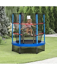 Outsunny Φ5FT Kids Trampoline with Enclosure Net for Age 3 to 6 Years
