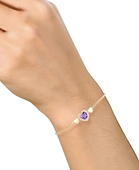 3-Pc. Set Amethyst (2-1/8 ct. t.w.) & Lab-Grown White Sapphire (1/3 Heart Ring, Pendant Bracelet 14k Gold-Plated Sterling Silver (Also
