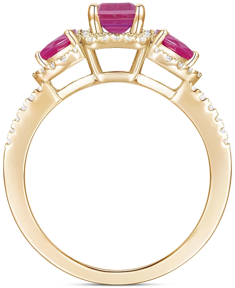Emerald (1-1/3 ct. t.w.) & Diamond Ring (1/3 14k Gold (Also Ruby Sapphire)