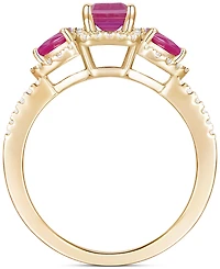 Emerald (1-1/3 ct. t.w.) & Diamond Ring (1/3 14k Gold (Also Ruby Sapphire)