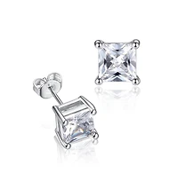 Half Carat Princess Cut Cubic Zirconia Stud Earrings