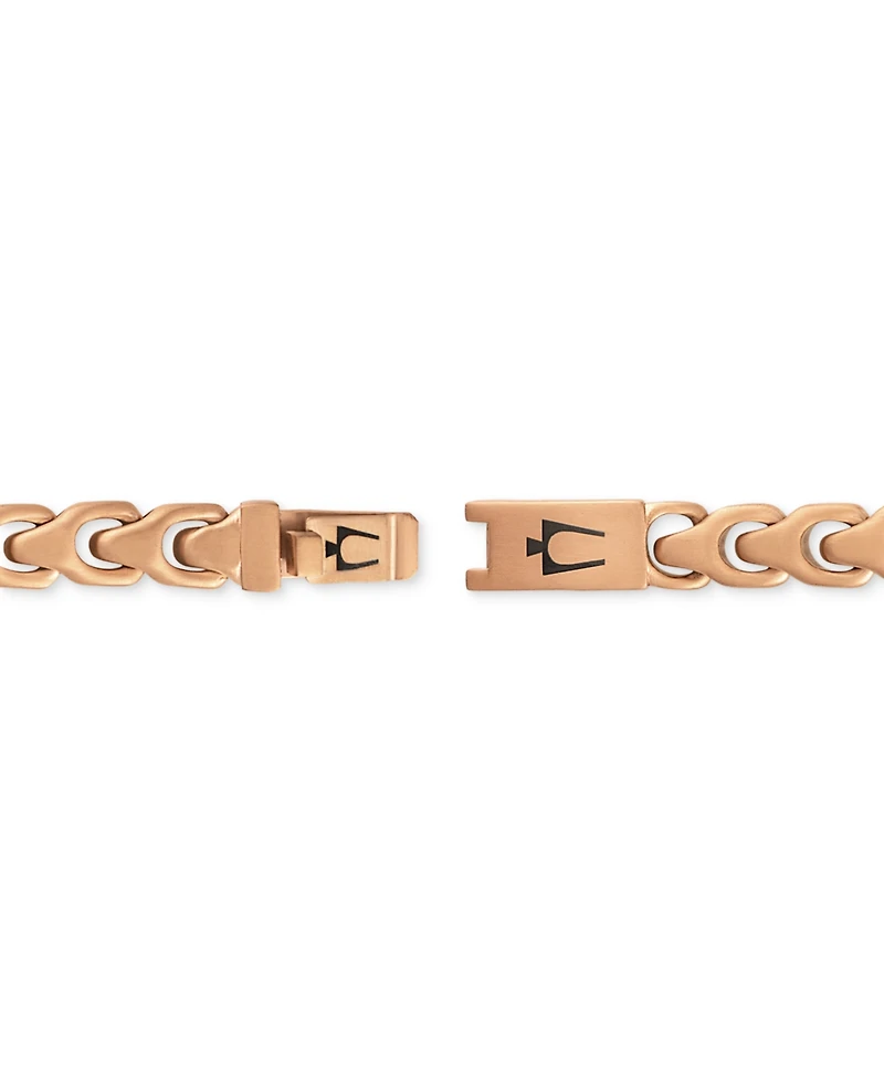 Bulova Rose Gold-Tone Ip Stainless Steel Link Bracelet