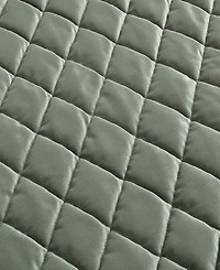 Laura Ashley Solid Diamond Stitch Velvet 3-Piece Quilt Set, Twin