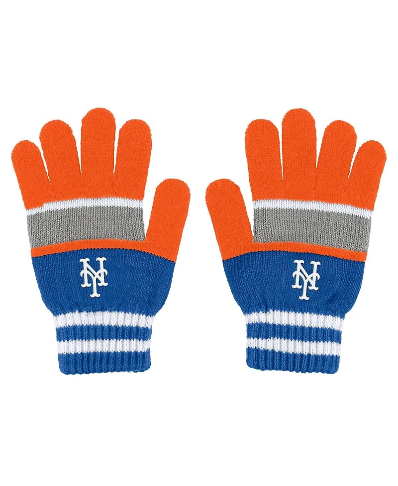 Women's Wear by Erin Andrews New York Mets Stripe Glove and Scarf Set