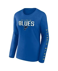 Women's Fanatics Blue St. Louis Blues Long and Short Sleeve Two-Pack T-shirt Set