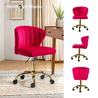 Modern Velvet Cute Armless Office Chair for Living Room Vanity Study