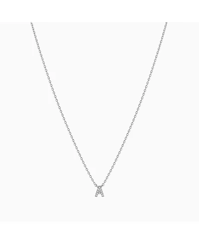 Crystal Initial Necklace - Silver