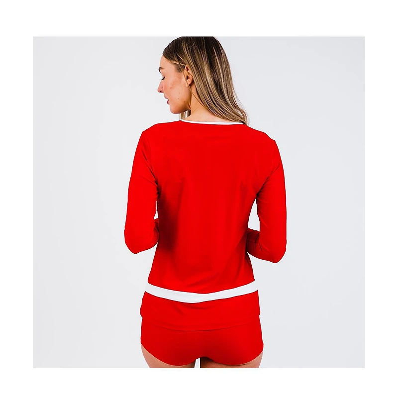 Calypsa Women's Long Sleeve Color Block Rash Guard