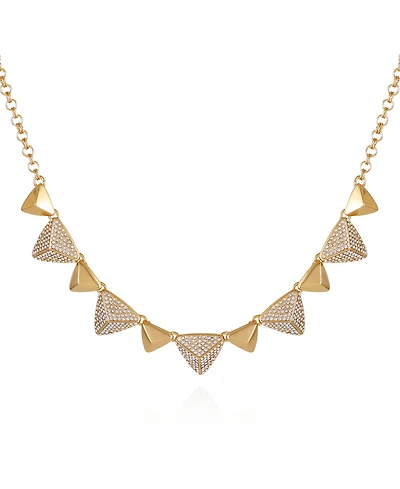 T Tahari Gold-Tone Pave Glass Stone Statement Necklace