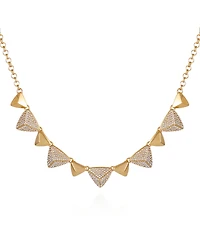 T Tahari Gold-Tone Pave Glass Stone Statement Necklace