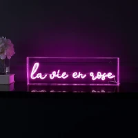 Jonathan Y La Vie En Rose Contemporary Glam Acrylic Box Usb Operated Led Neon Light