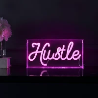 Jonathan Y Hustle Contemporary Glam Acrylic Box Usb Operated Led Neon Light Lamp