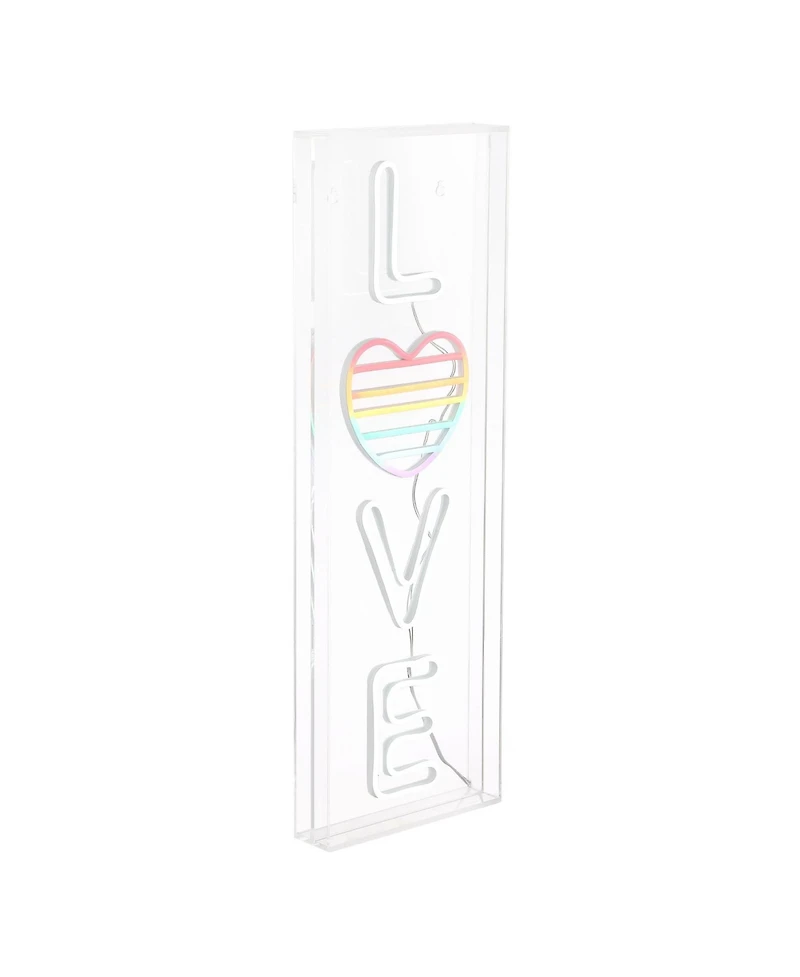 Jonathan Y Love Contemporary Glam Acrylic Box Usb Operated Led Neon Light