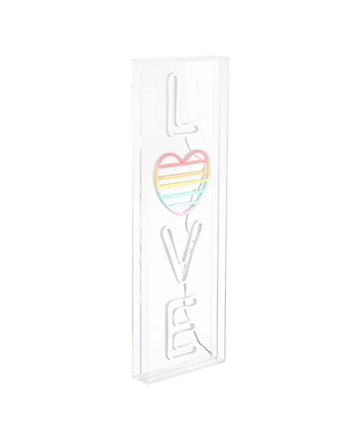 Jonathan Y Love Contemporary Glam Acrylic Box Usb Operated Led Neon Light