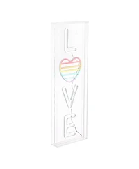 Jonathan Y Love Contemporary Glam Acrylic Box Usb Operated Led Neon Light