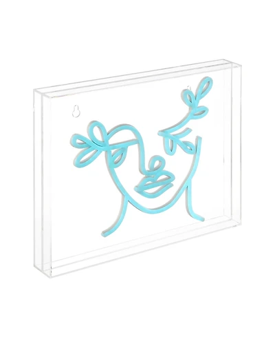 Jonathan Y Teary Face Contemporary Glam Acrylic Box Usb Operated Led Neon Light