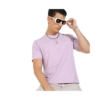 Campus Sutra Men's Lilac Basic Regular Fit T-Shirt