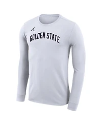 Men's and Women's Jordan White Golden State Warriors Statement Edition Legend Performance Long Sleeve T-shirt