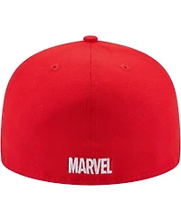 Men's New Era Red Spider-Man Faces 59FIFTY Fitted Hat