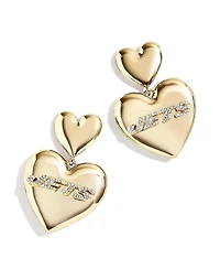Women's Wear by Erin Andrews x Baublebar Gold-Tone New York Jets Heart Statement Drop Earrings