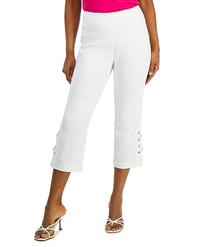 Jm Collection Petite Side-Lace-Up Capri Pants, Created for Macy's