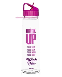 H2OCOACH - Drink Up - Motivational Fitness Workout Sports Water Bottle with Time Marker - 30 oz
