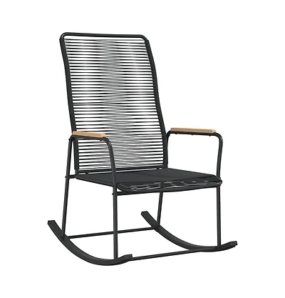 Patio Rocking Chair Black 23.2"x31.3"x40.9" Pvc Rattan