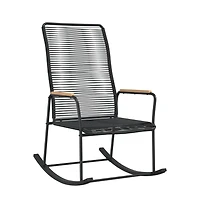 Patio Rocking Chair Black 23.2"x31.3"x40.9" Pvc Rattan