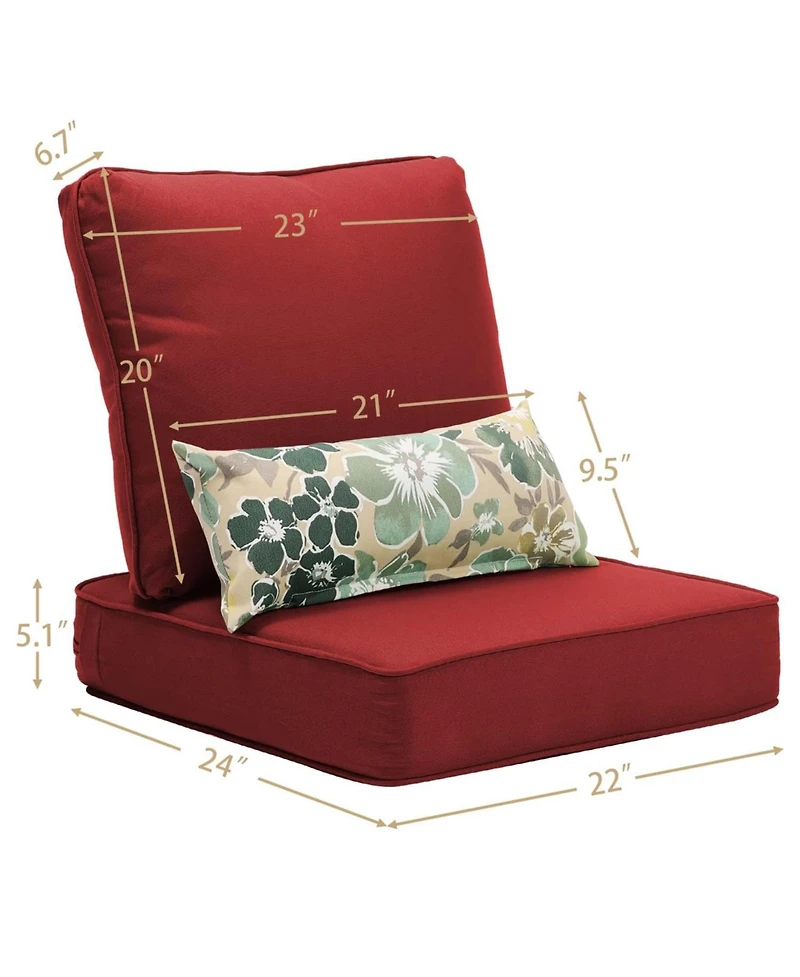 Aoodor Dining Chair Seat Cushion 22” W x 24” D x 5.1” H, Green Back Cushion for Indoor&Outdoor