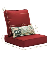 Aoodor Dining Chair Seat Cushion 22” W x 24” D x 5.1” H, Green Back Cushion for Indoor&Outdoor