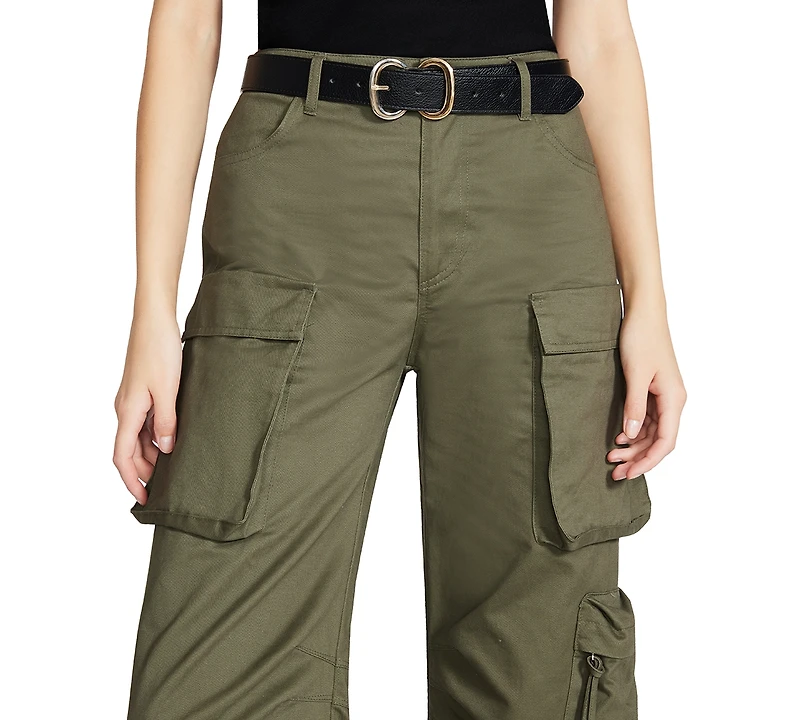 Steve Madden Women's Two-Tone Double Buckle Belt