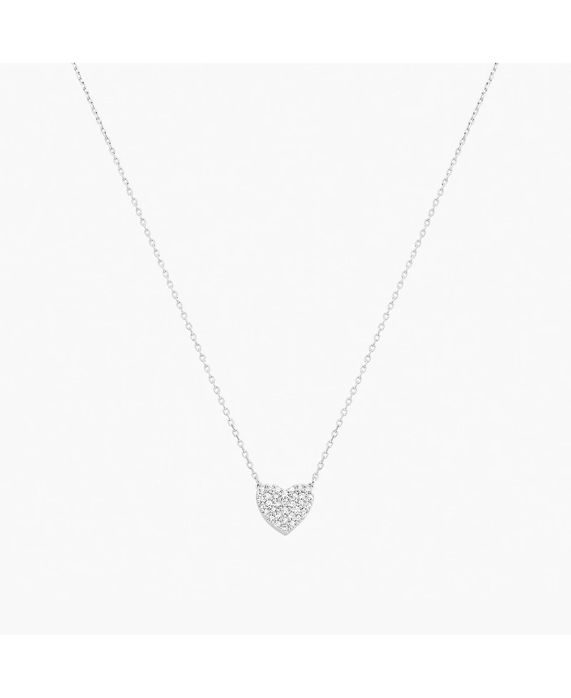 Sterling Silver 18k Gold Plated Crystal Heart Necklace